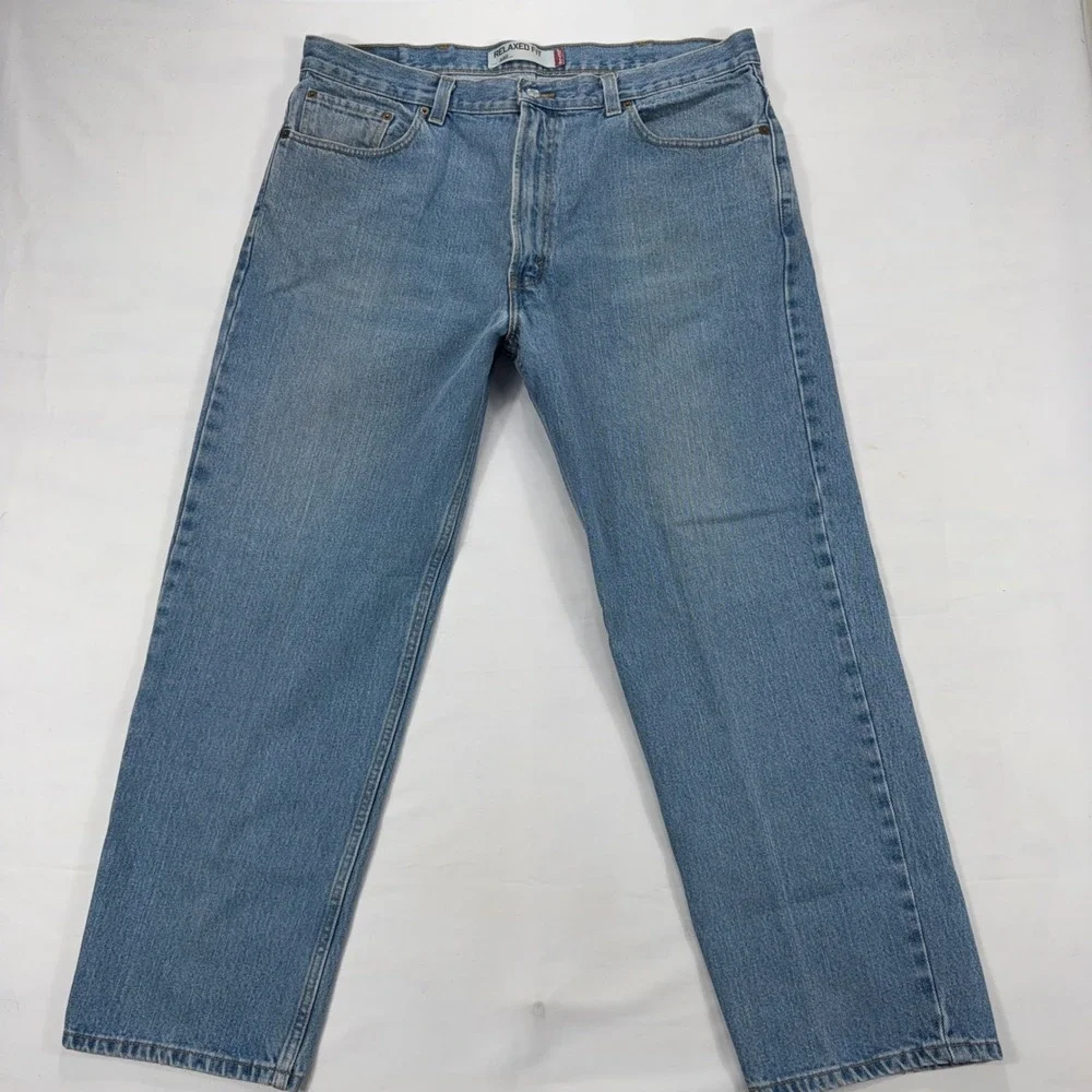 Levi's 550 Relaxed Fit‎ Tapered Leg Jeans Light Wash Denim 40x30 Blue Mens